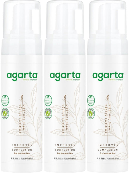 Agarta Doğal Yüz Temizleme Köpüğü 225ML (3 Lü Set)