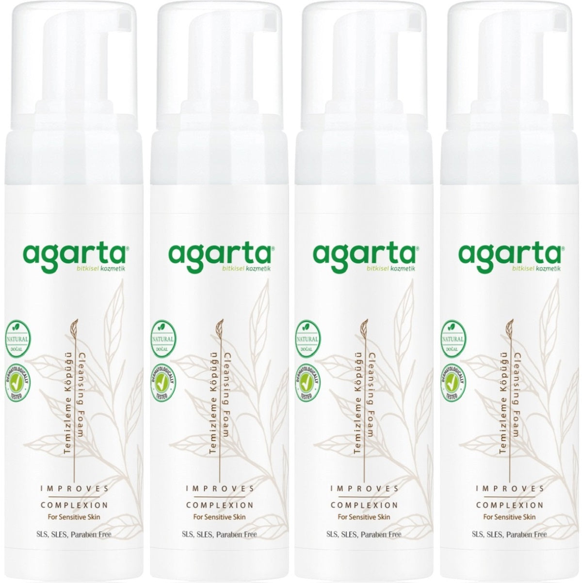 Agarta Doğal Yüz Temizleme Köpüğü 225ML (4 Lü Set)