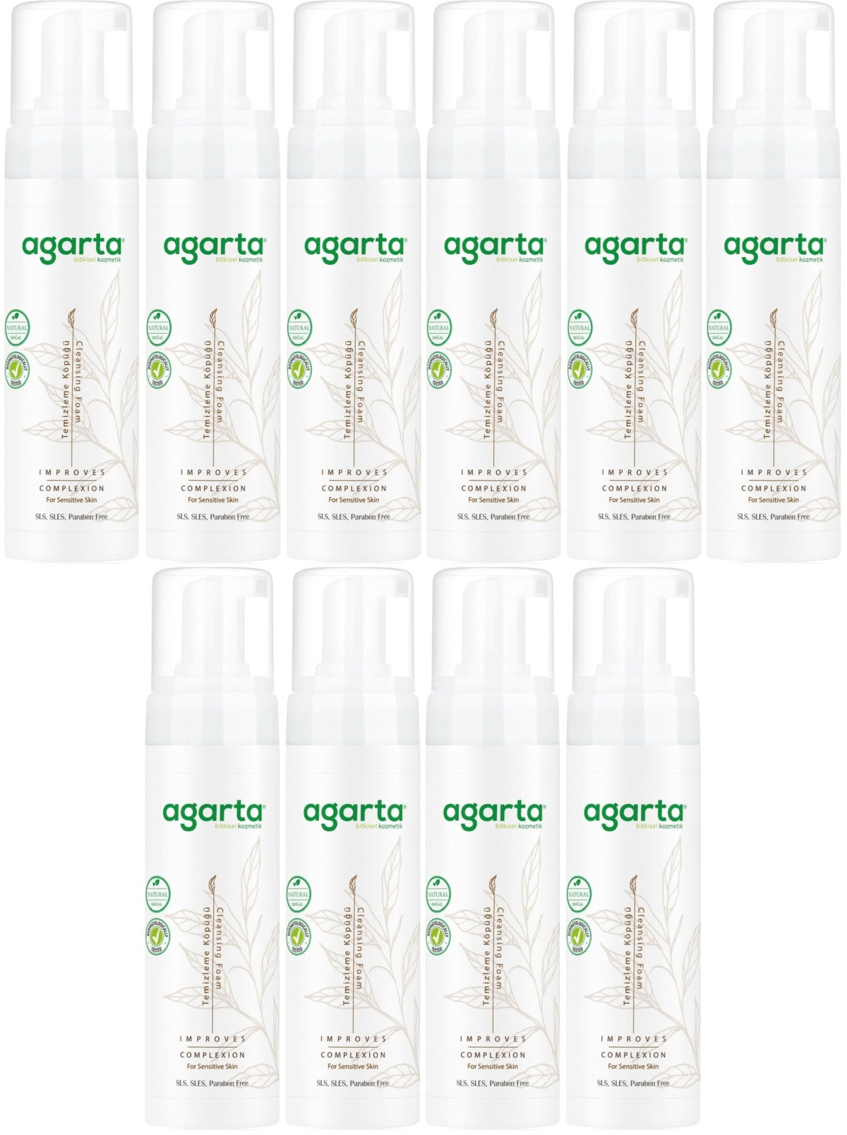 Agarta Doğal Yüz Temizleme Köpüğü 225ML (9 Lu Set)