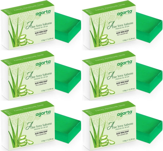 Agarta El Yapımı Doğal Sabun 150GR Aloe Vera (6 Lı Set)