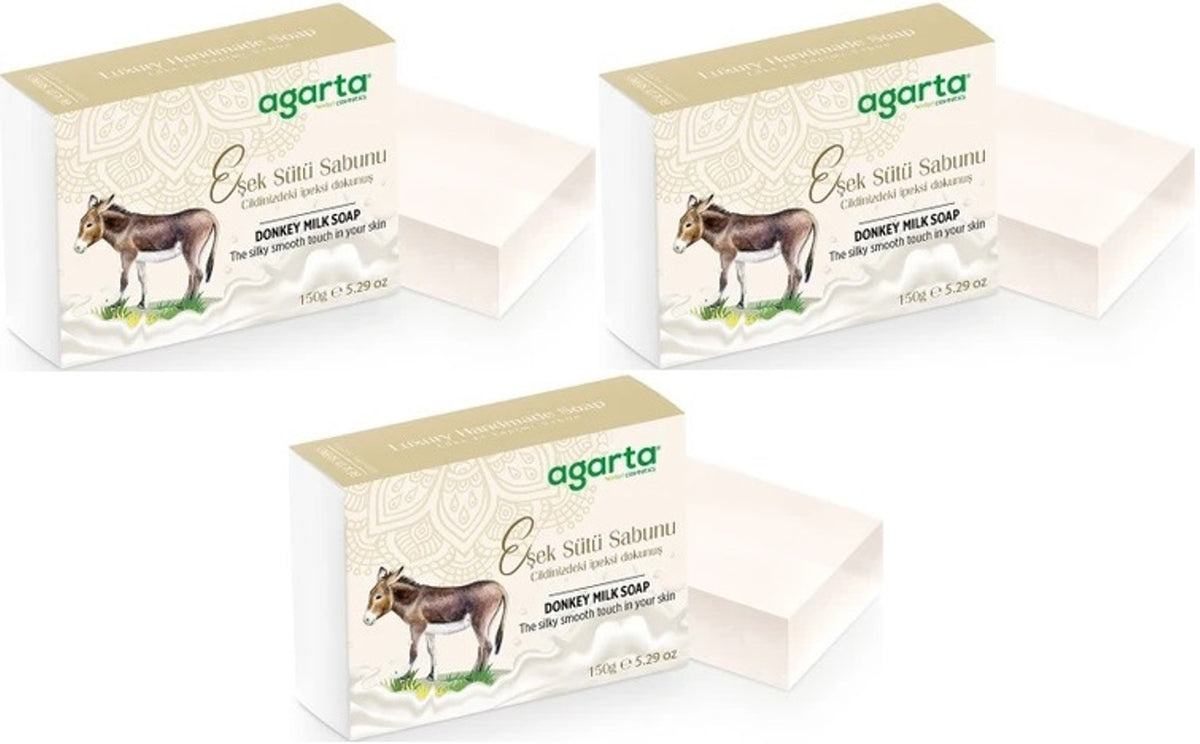 Agarta El Yapımı Doğal Sabun 150GR Eşek Sütü (3 Lü Set)