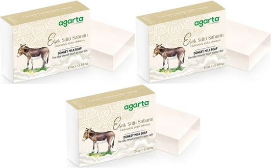 Agarta El Yapımı Doğal Sabun 150GR Eşek Sütü (3 Lü Set)