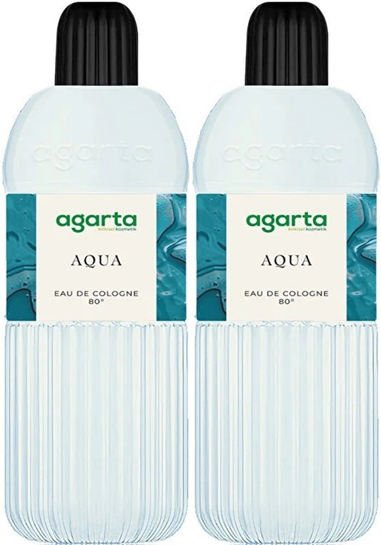 Agarta Kolonya 400 ML Aqua 80 Derece Pet Şişe (2 Li Set)