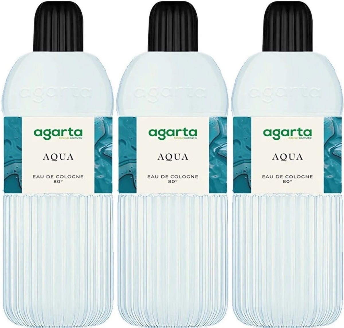 Agarta Kolonya 400 ML Aqua 80 Derece Pet Şişe (3 Lü Set)