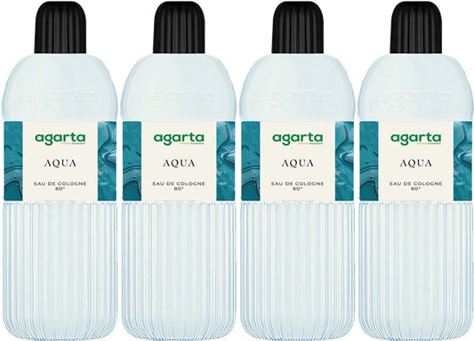 Agarta Kolonya 400 ML Aqua 80 Derece Pet Şişe (4 Lü Set)