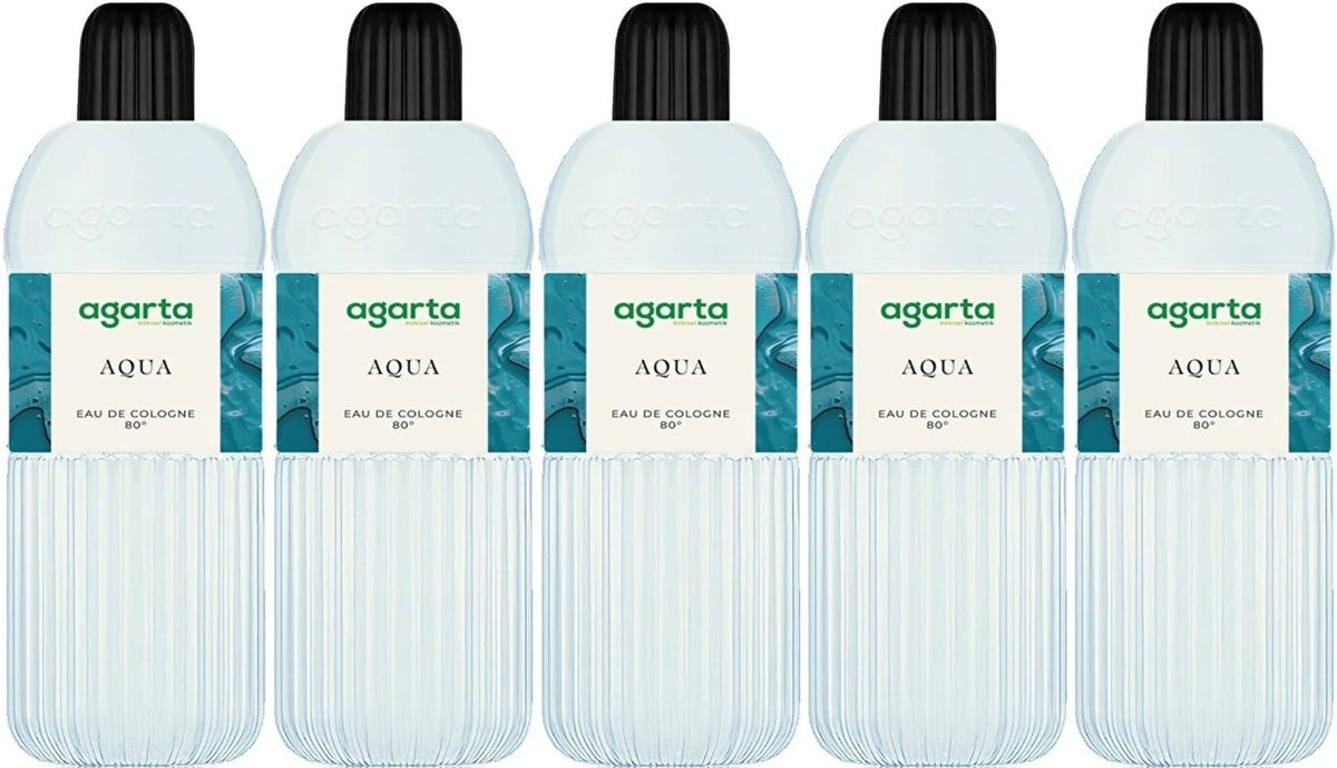 Agarta Kolonya 400 ML Aqua 80 Derece Pet Şişe (5 Li Set)