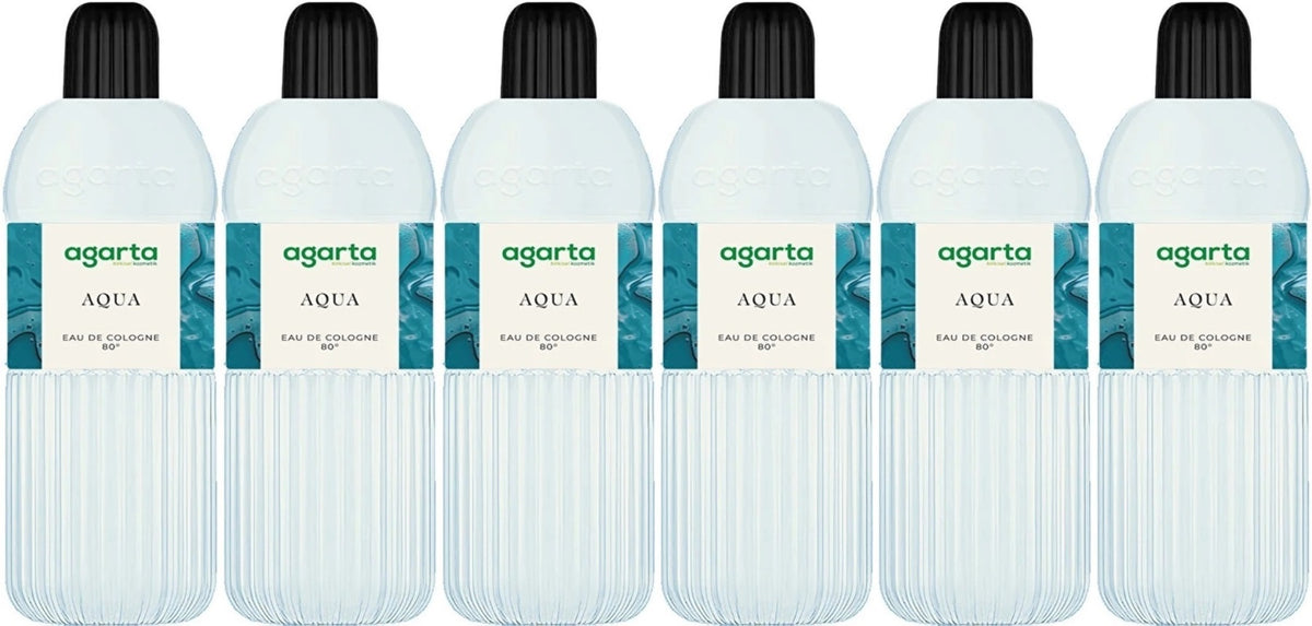 Agarta Kolonya 400 ML Aqua 80 Derece Pet Şişe (6 Lı Set)