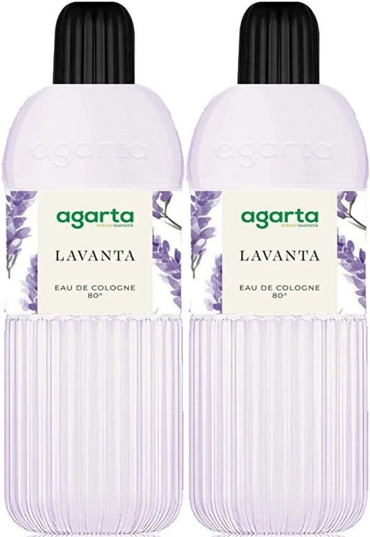 Agarta Kolonya 400 ML Lavanta 80 Derece Pet Şişe (2 Li Set)