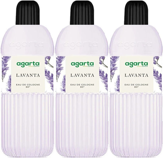 Agarta Kolonya 400 ML Lavanta 80 Derece Pet Şişe (3 Lü Set)