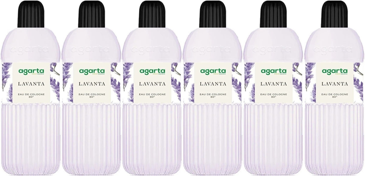 Agarta Kolonya 400 ML Lavanta 80 Derece Pet Şişe (6 Lı Set)