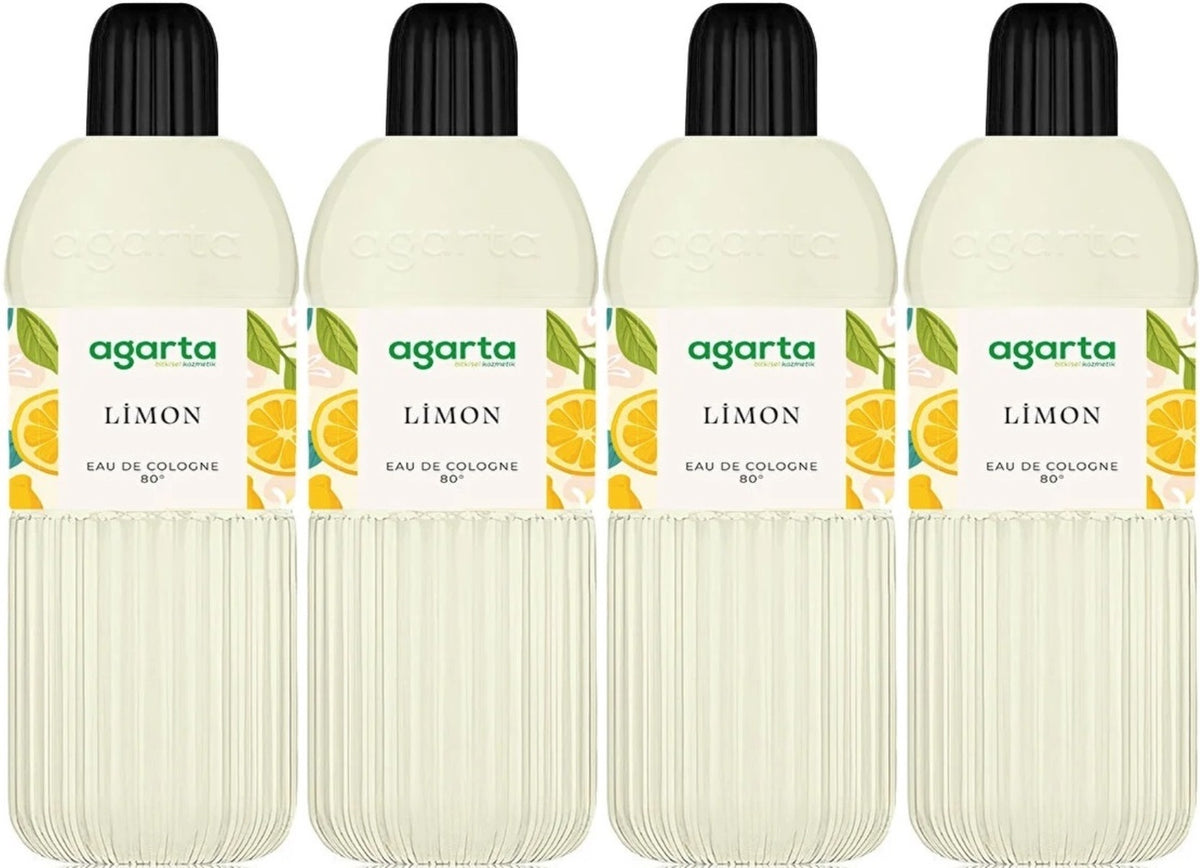 Agarta Kolonya 400 ML Limon 80 Derece Pet Şişe (4 Lü Set)
