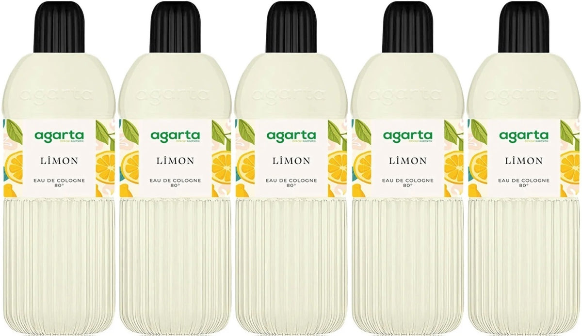 Agarta Kolonya 400 ML Limon 80 Derece Pet Şişe (5 Li Set)