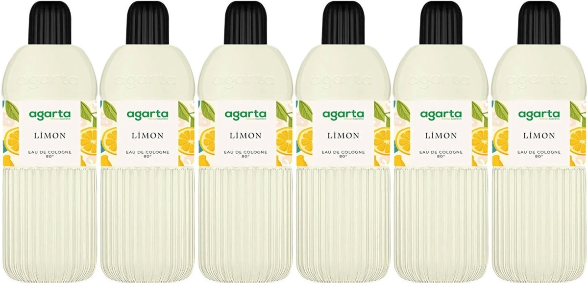 Agarta Kolonya 400 ML Limon 80 Derece Pet Şişe (6 Lı Set)