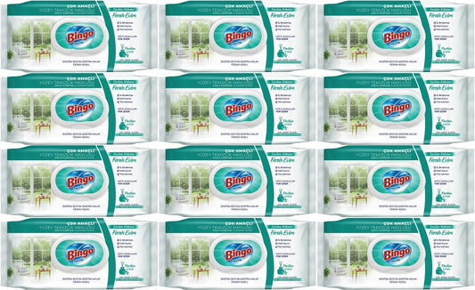 Bingo Clean Yüzey Temizlik Havlusu 96 Yaprak Sevilen Kokular Ferah Evim (12 Li Set) 1152 Yaprak