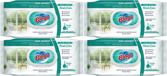 Bingo Clean Yüzey Temizlik Havlusu 96 Yaprak Sevilen Kokular Ferah Evim (4 Lü Set) 384 Yaprak
