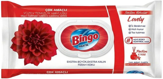 Bingo Clean Yüzey Temizlik Havlusu 96 Yaprak Sevilen Kokular Lovely - Gül Plastik Kapaklı