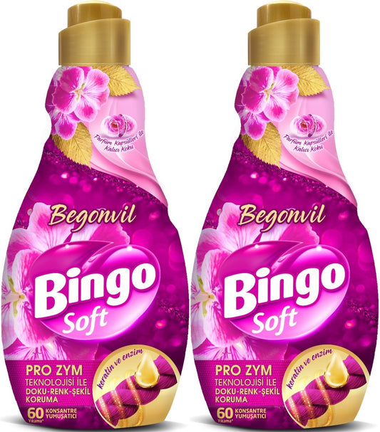 Bingo Soft Çamaşır Yumuşatıcı Konsantre 1440ML Begonvil (2 Li Set)