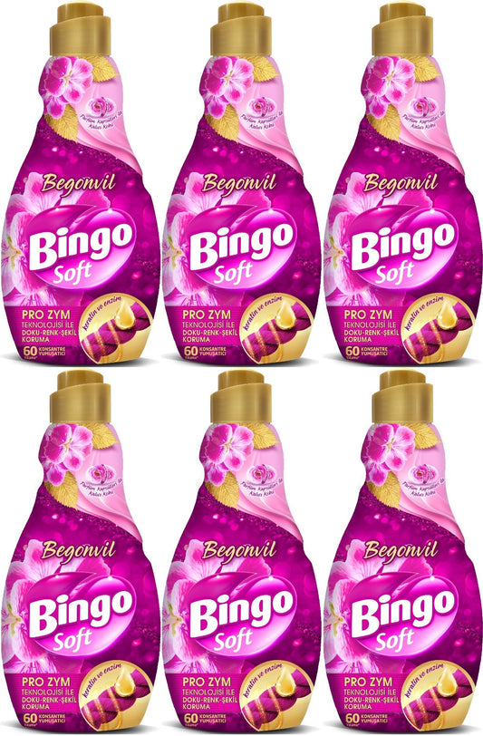Bingo Soft Çamaşır Yumuşatıcı Konsantre 1440ML Begonvil (6 Lı Set)