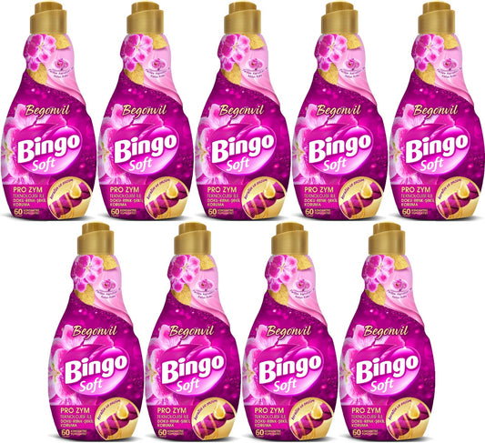 Bingo Soft Çamaşır Yumuşatıcı Konsantre 1440ML Begonvil (9 Lu Set)
