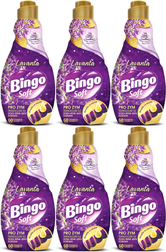 Bingo Soft Çamaşır Yumuşatıcı Konsantre 1440ML Lavanta (6 Lı Set)