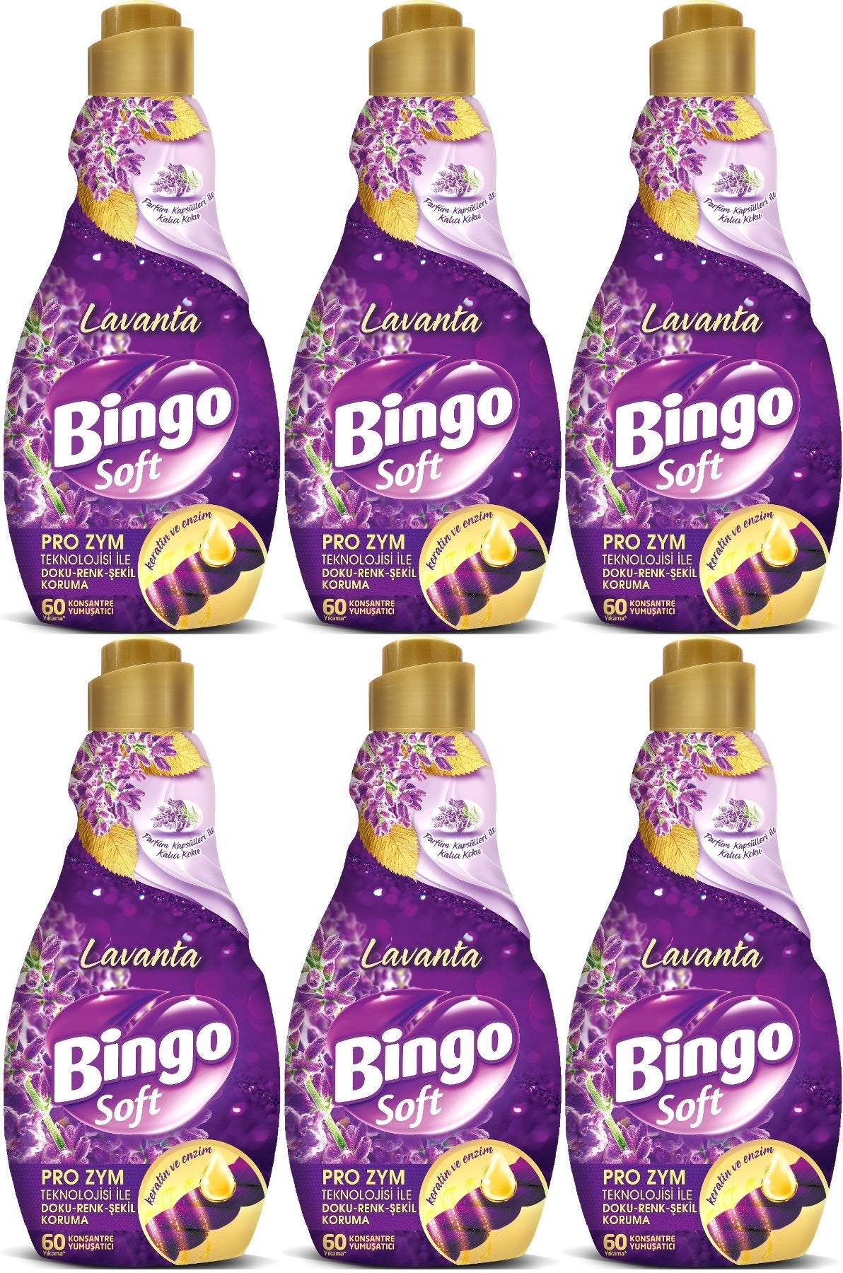 Bingo Soft Çamaşır Yumuşatıcı Konsantre 1440ML Lavanta (6 Lı Set)