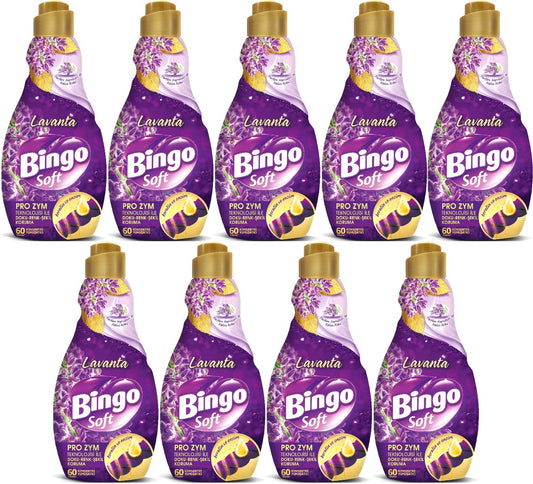 Bingo Soft Çamaşır Yumuşatıcı Konsantre 1440ML Lavanta (9 Lu Set)