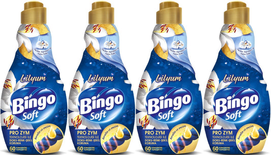 Bingo Soft Çamaşır Yumuşatıcı Konsantre 1440ML Lilyum (4 Lü Set)