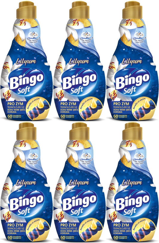 Bingo Soft Çamaşır Yumuşatıcı Konsantre 1440ML Lilyum (6 Lı Set)