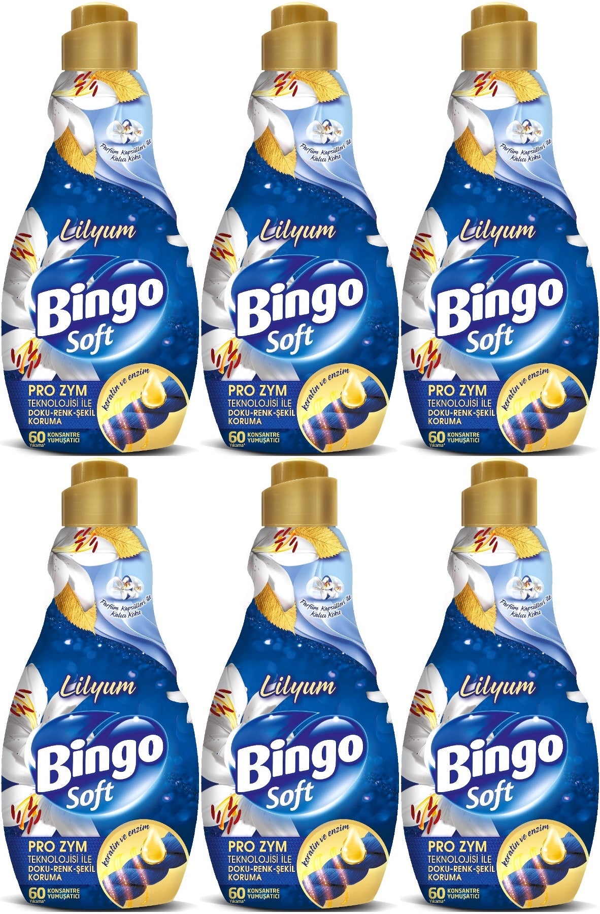 Bingo Soft Çamaşır Yumuşatıcı Konsantre 1440ML Lilyum (6 Lı Set)
