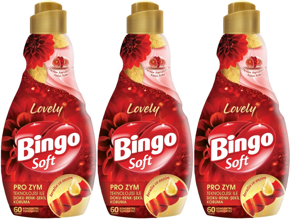 Bingo Soft Çamaşır Yumuşatıcı Konsantre 1440ML Lovely (3 Lü Set)