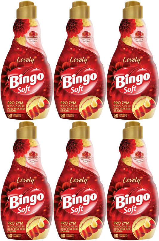 Bingo Soft Çamaşır Yumuşatıcı Konsantre 1440ML Lovely (6 Lı Set)