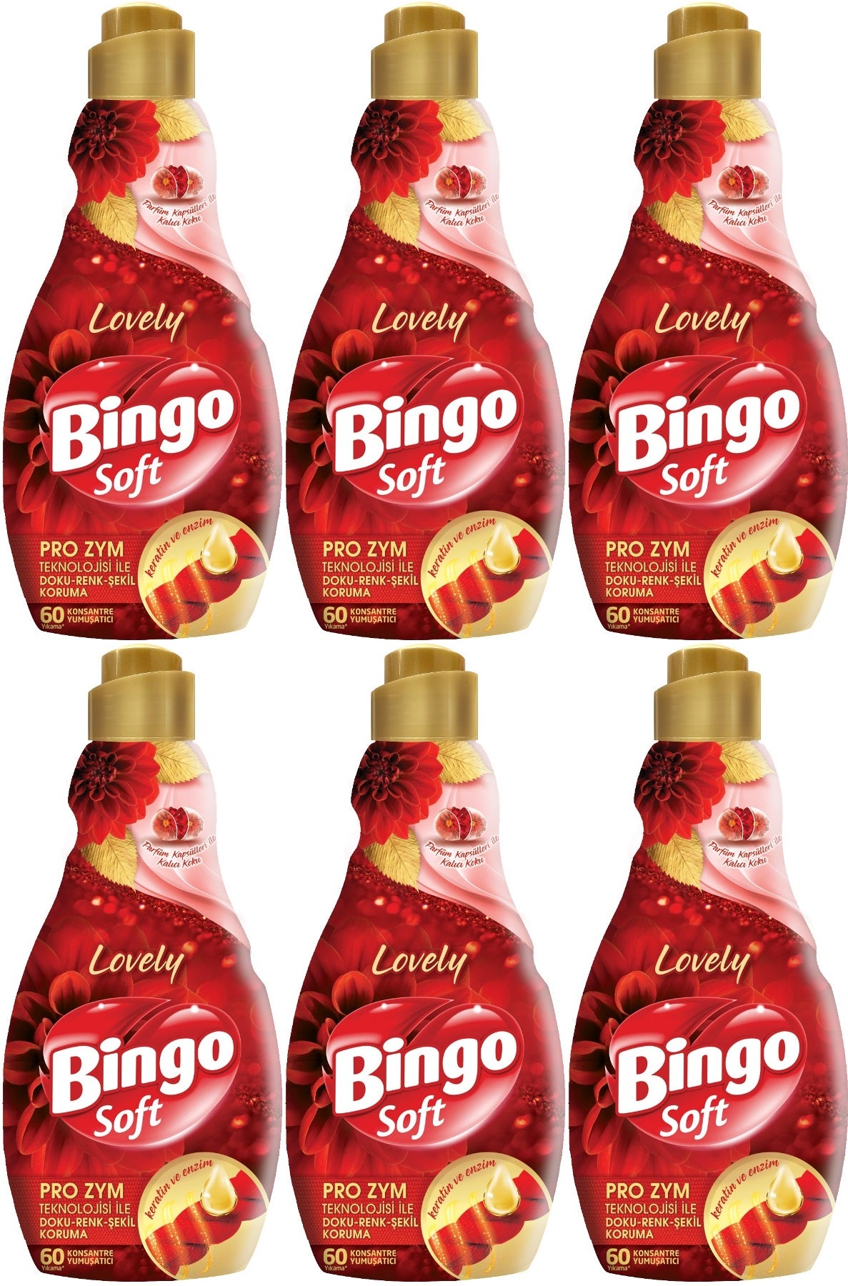 Bingo Soft Çamaşır Yumuşatıcı Konsantre 1440ML Lovely (6 Lı Set)