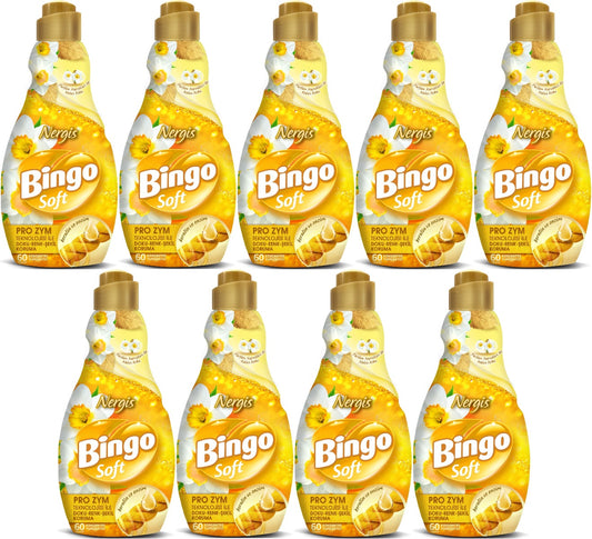 Bingo Soft Çamaşır Yumuşatıcı Konsantre 1440ML Nergis (9 Lu Set)