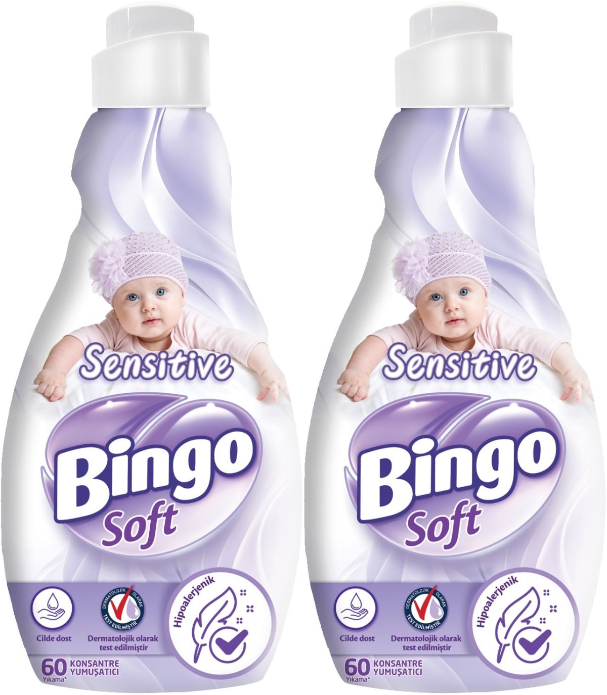 Bingo Soft Çamaşır Yumuşatıcı Konsantre 1440ML Sensitive (Hipoalerjenik) (2 Li Set)