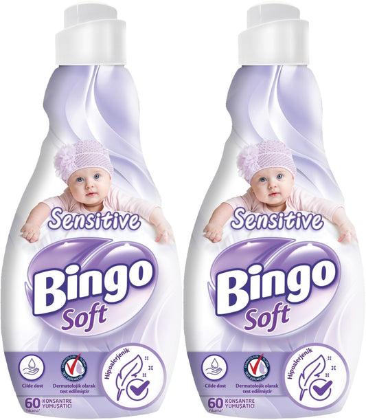 Bingo Soft Çamaşır Yumuşatıcı Konsantre 1440ML Sensitive (Hipoalerjenik) (2 Li Set)
