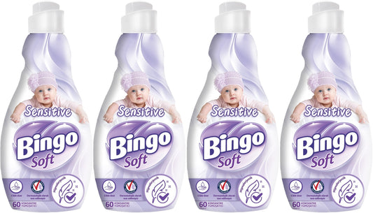 Bingo Soft Çamaşır Yumuşatıcı Konsantre 1440ML Sensitive (Hipoalerjenik) (4 Lü Set)