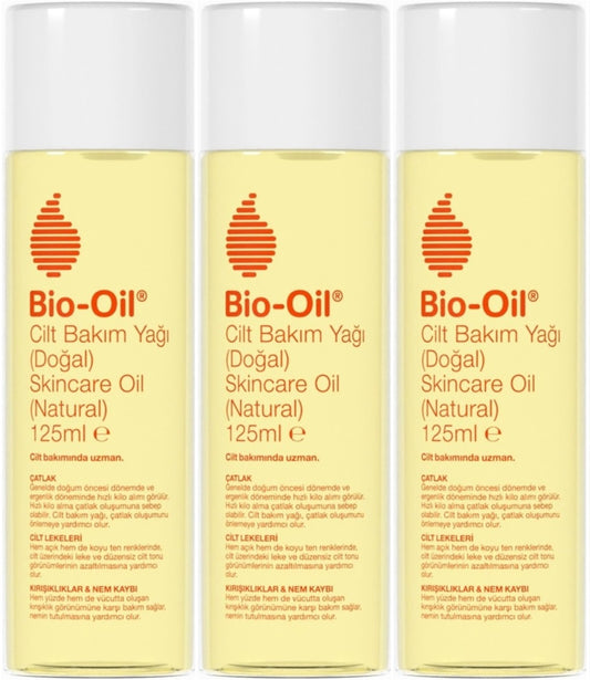 Bio-Oil %100 Natural Çatlak & Leke Karşıtı Nemlendirici Doğal Cilt Bakım Yağı 125ML (3 Lü Set)