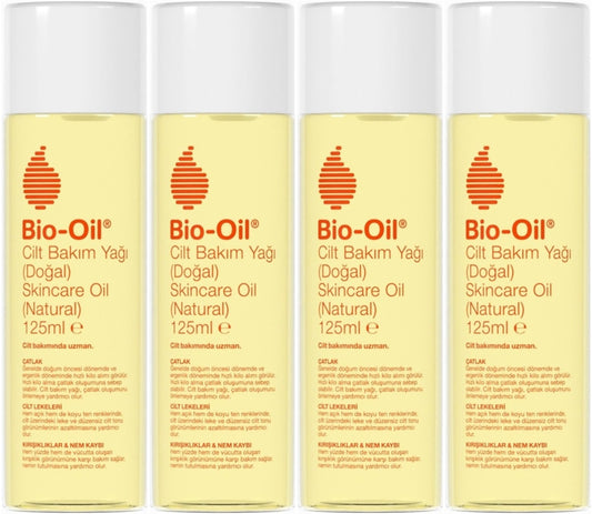 Bio-Oil %100 Natural Çatlak & Leke Karşıtı Nemlendirici Doğal Cilt Bakım Yağı 125ML (4 Lü Set)