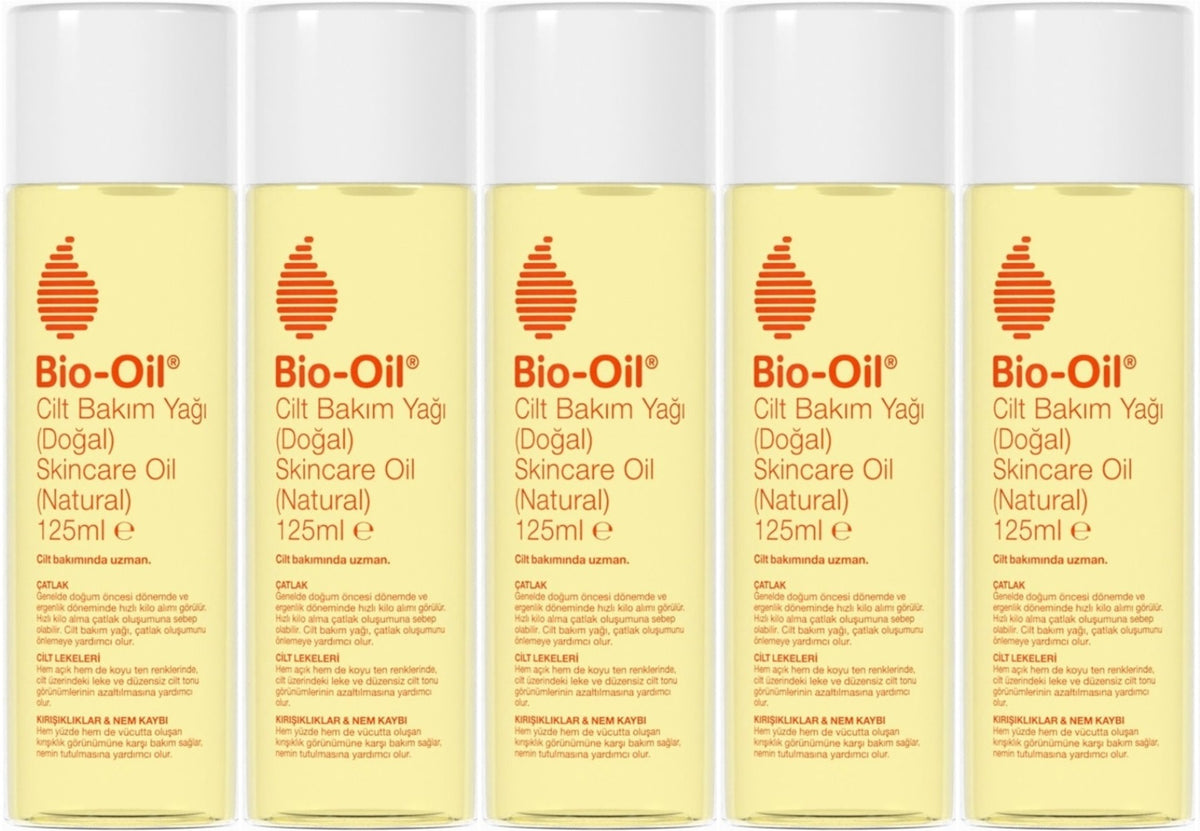 Bio-Oil %100 Natural Çatlak & Leke Karşıtı Nemlendirici Doğal Cilt Bakım Yağı 125ML (5 Li Set)