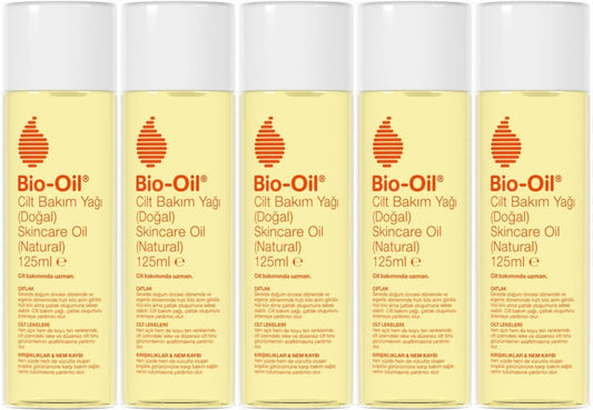 Bio-Oil %100 Natural Çatlak & Leke Karşıtı Nemlendirici Doğal Cilt Bakım Yağı 125ML (5 Li Set)