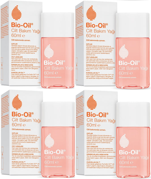 Bio-Oil Çatlak Oluşumunu Önleyici Cilt Bakım Yağı 60ML (Yeni Formül) (4 Lü Set)