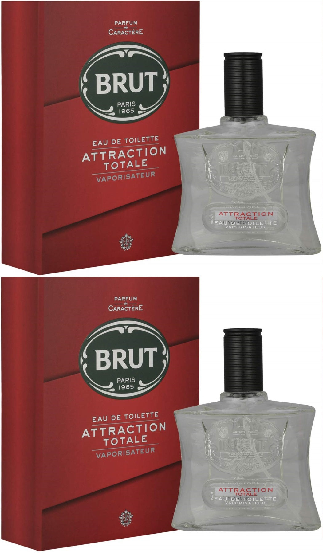 Brut Parfüm Erkek/Men 100ML Attraction Totale Edt (Kırmızı) (2 Li Set)