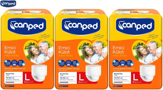 Canped Emici Külot Yetişkin Bezi Büyük-Large 24 Adet (3Pk*8)
