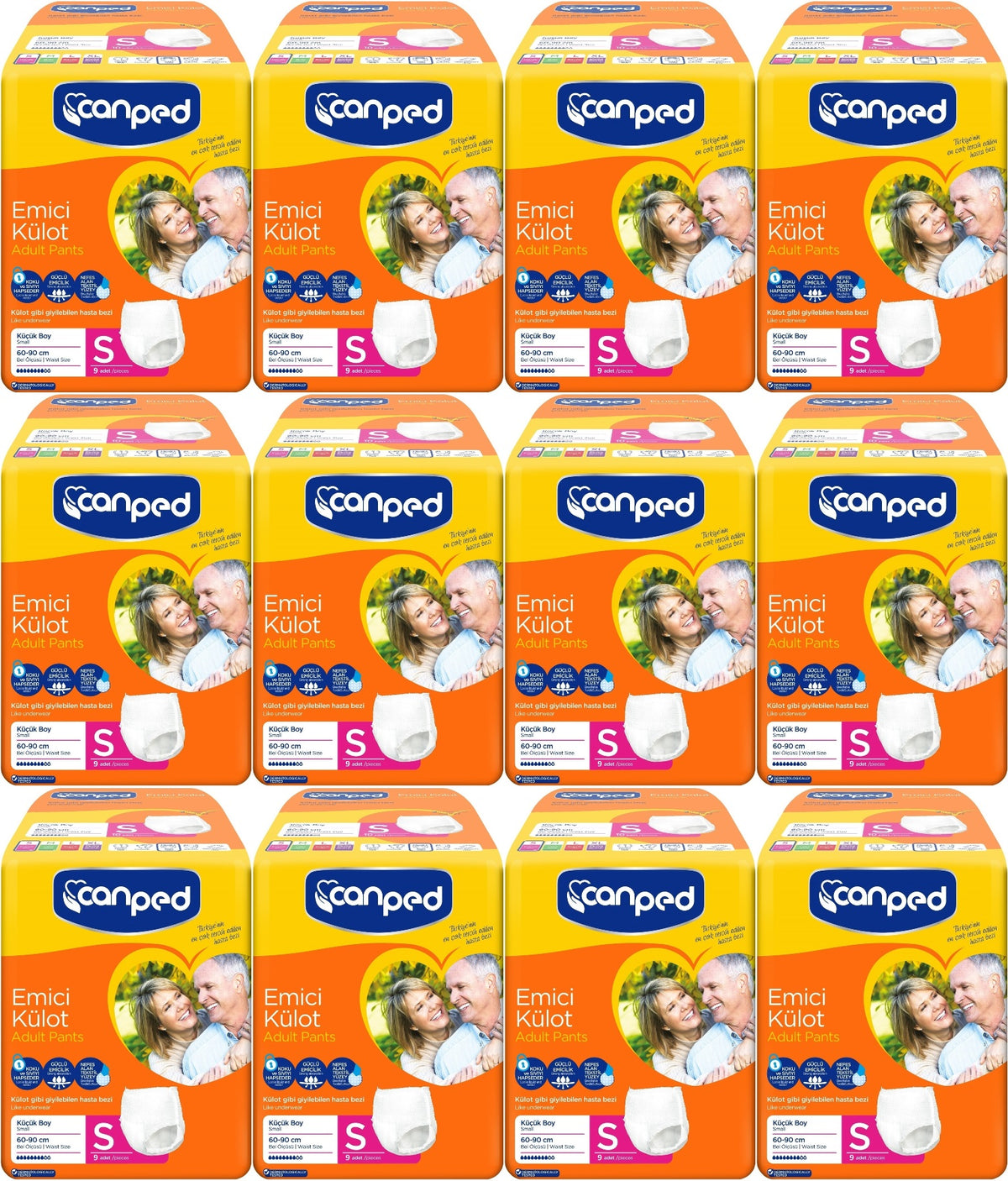 Canped Emici Külot Yetişkin Bezi S-Küçük Small 108 Adet (12PK*9)