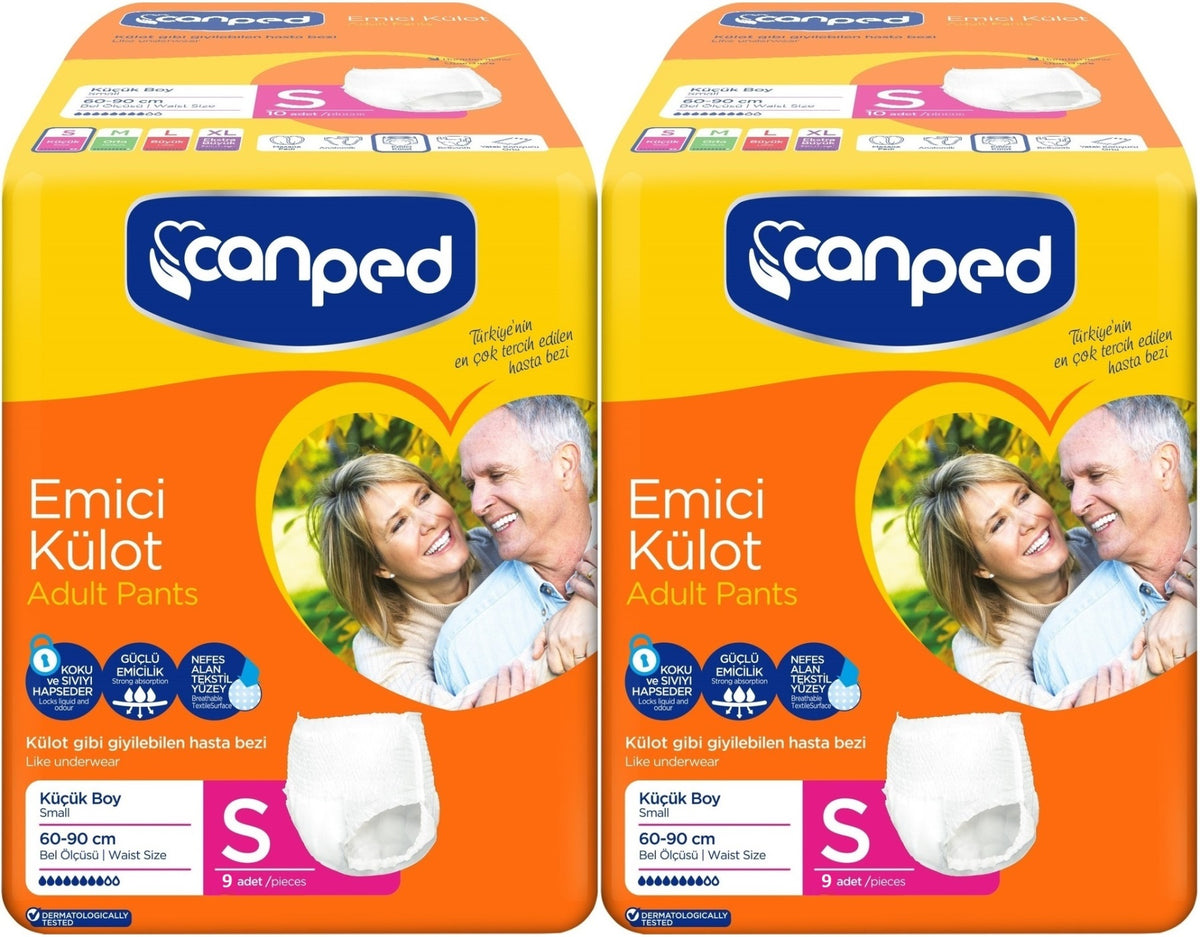 Canped Emici Külot Yetişkin Bezi S-Küçük Small 18 Adet (2PK*9)