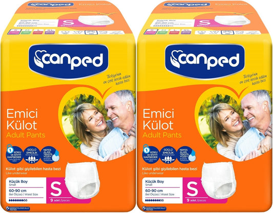 Canped Emici Külot Yetişkin Bezi S-Küçük Small 18 Adet (2PK*9)