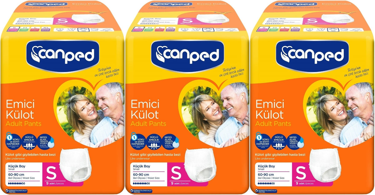 Canped Emici Külot Yetişkin Bezi S-Küçük Small 27 Adet (3PK*9)