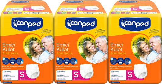 Canped Emici Külot Yetişkin Bezi S-Küçük Small 27 Adet (3PK*9)