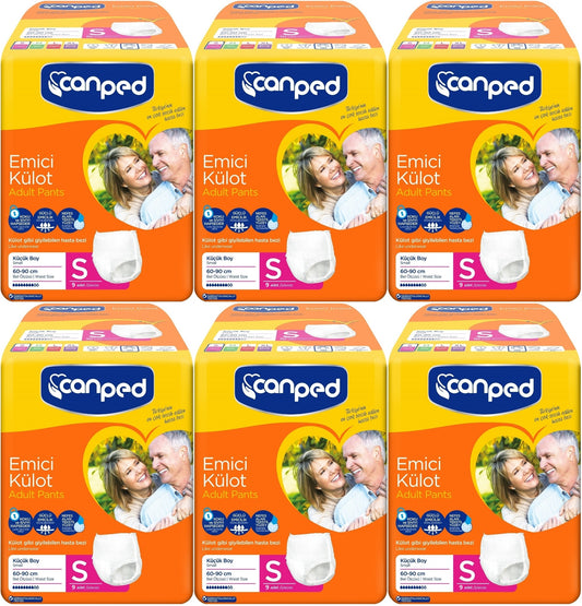 Canped Emici Külot Yetişkin Bezi S-Küçük Small 54 Adet (6PK*9)