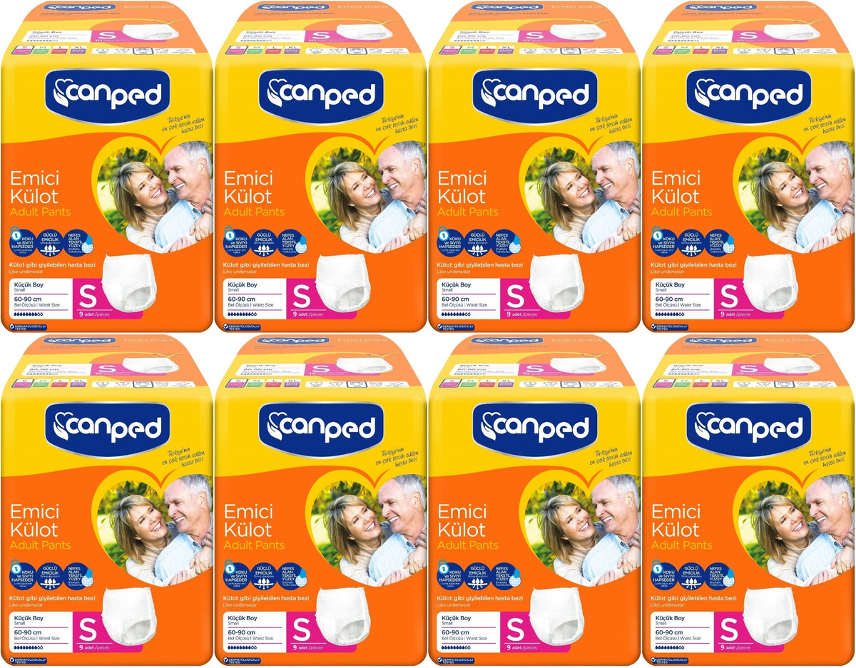 Canped Emici Külot Yetişkin Bezi S-Küçük Small 72 Adet (8PK*9)